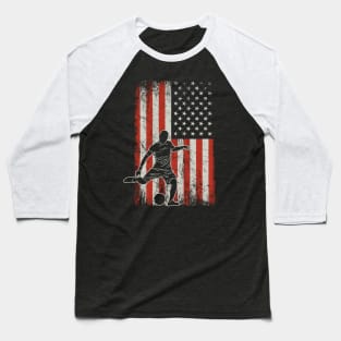 USA Flag Soccer Player Baseball T-Shirt